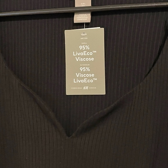 H&M Sweetheart Neck Long Sleeve Top | Large | NWT - Picture 5 of 5